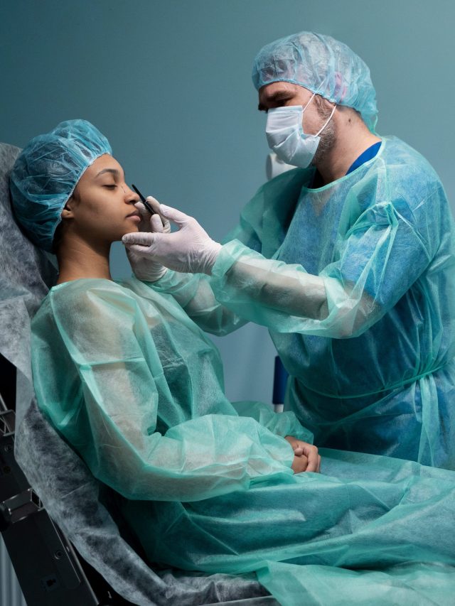 eye specialist performing eye treatment on a patient